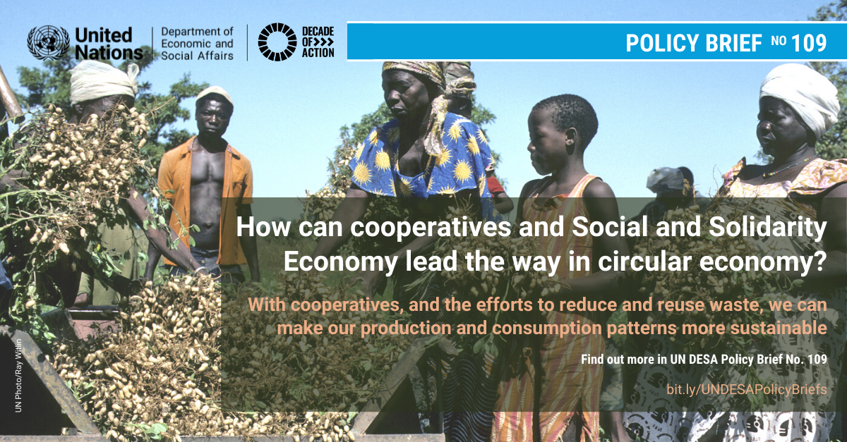 UN/DESA Policy Brief #109: Accelerate action to revamp production and consumption patterns: the circular economy, cooperatives and the social and solidarity economy UN/DESA Policy Brief #109: Accelerate action to revamp production and consumption patterns: the circular economy, cooperatives and the social and solidarity economy