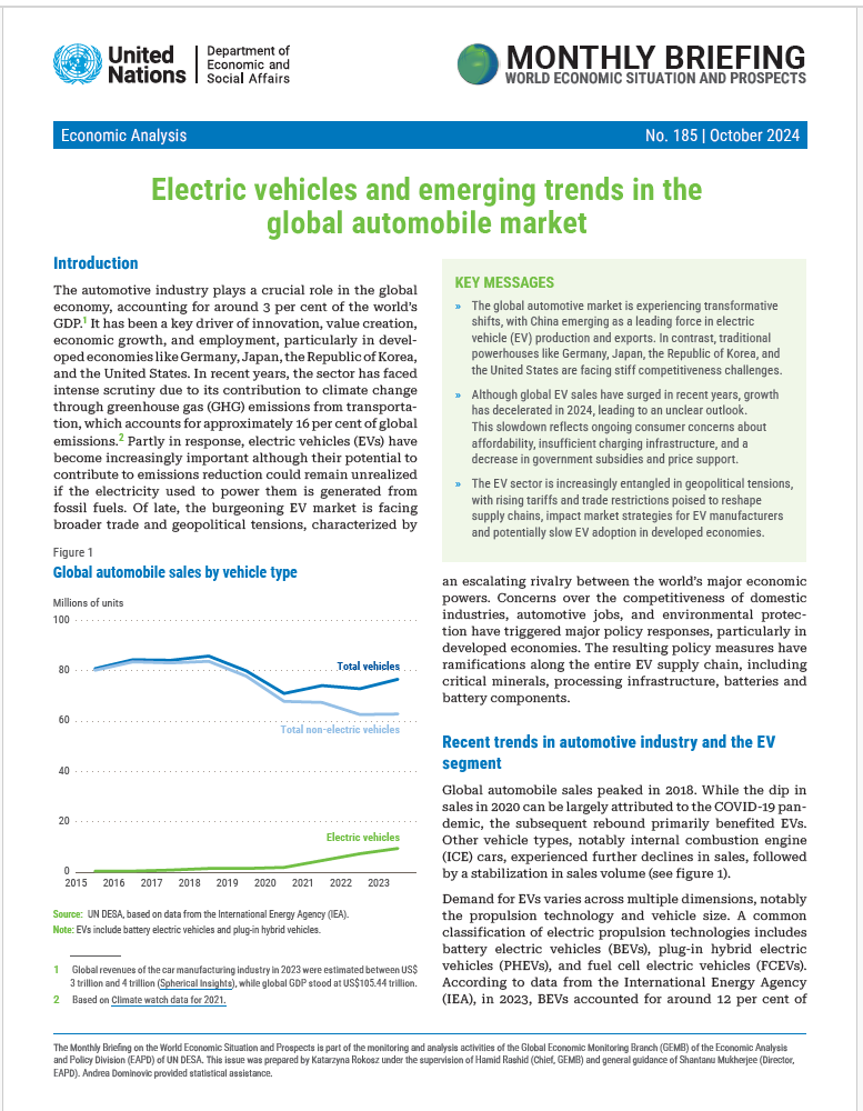 Cover: World Economic Situation and Prospects: October 2024 Briefing, No. 185