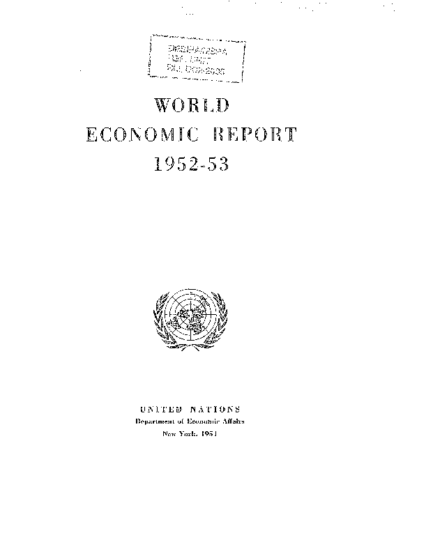 World Economic and Social Survey 1952