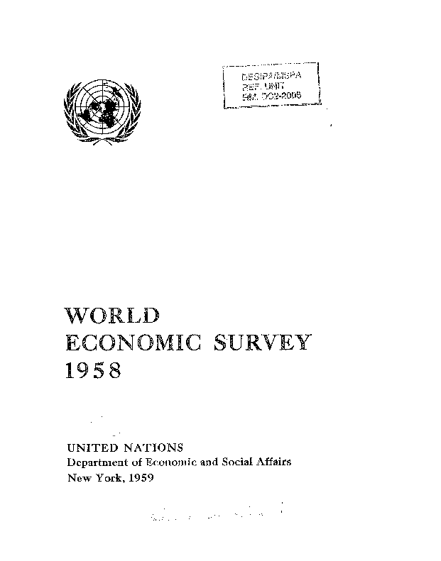 World Economic and Social Survey 1958