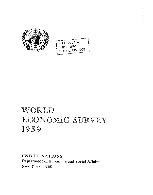 World Economic and Social Survey 1959