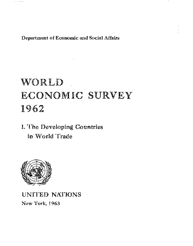 World Economic and Social Survey 1962