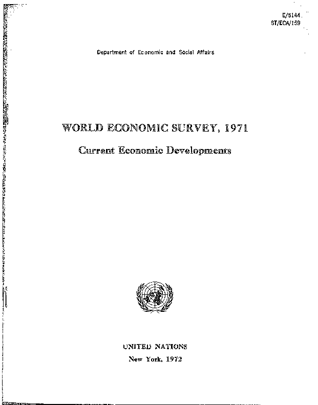 World Economic and Social Survey 1971