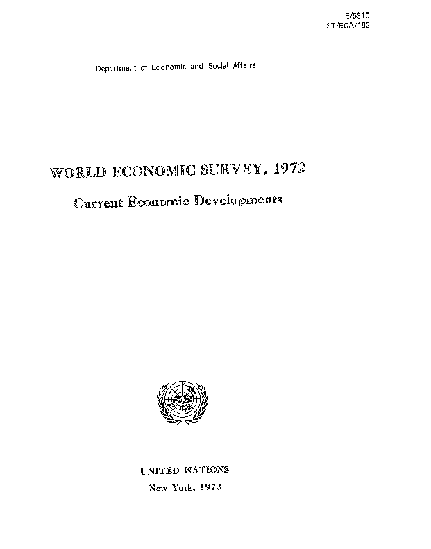 World Economic and Social Survey 1972