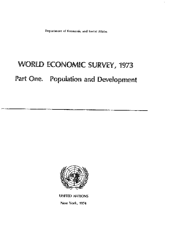 World Economic and Social Survey 1973