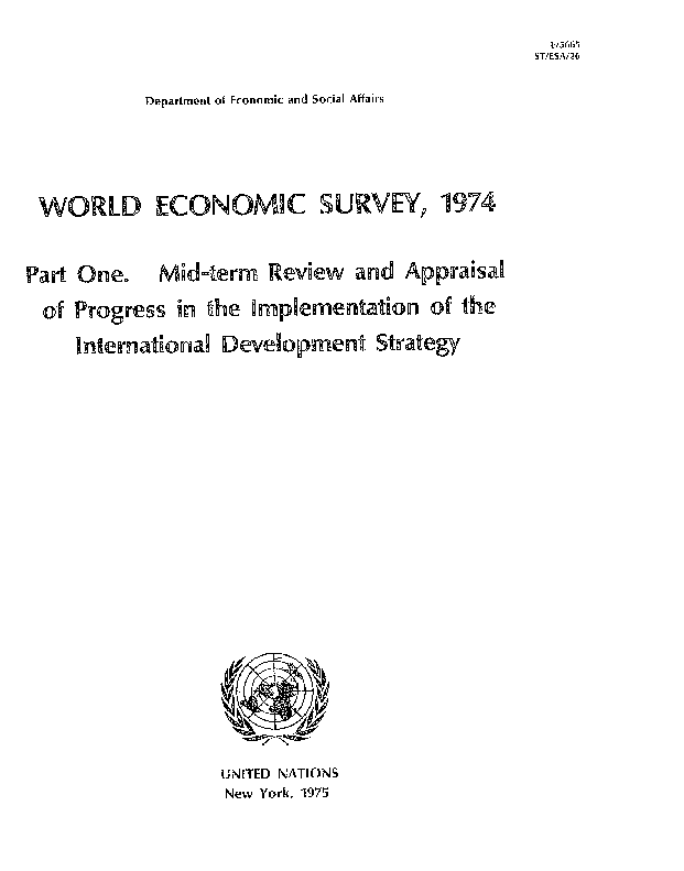 World Economic and Social Survey 1974