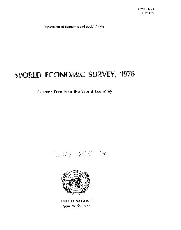World Economic and Social Survey 1976