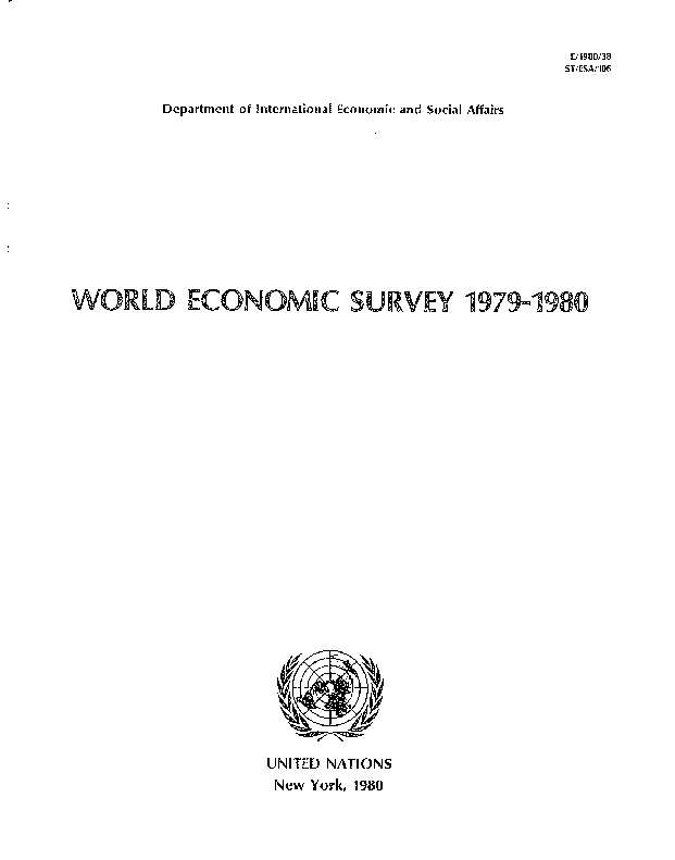 World Economic and Social Survey 1979-80