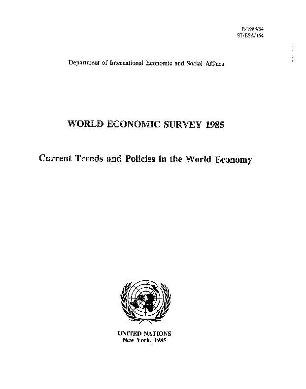 World Economic and Social Survey 1985