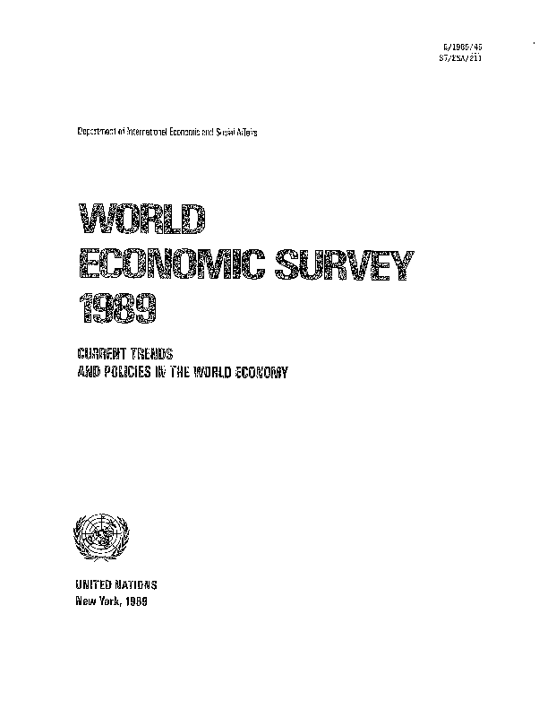 World Economic and Social Survey 1989