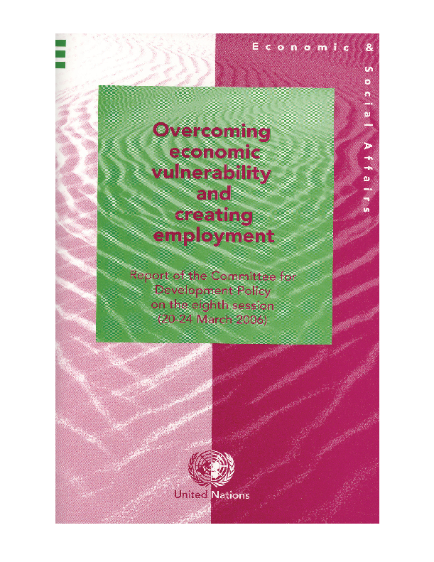 Overcoming economic vulnerability and creating employment