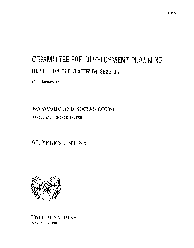 1980 CDP report, ECOSOC and GA resolutions