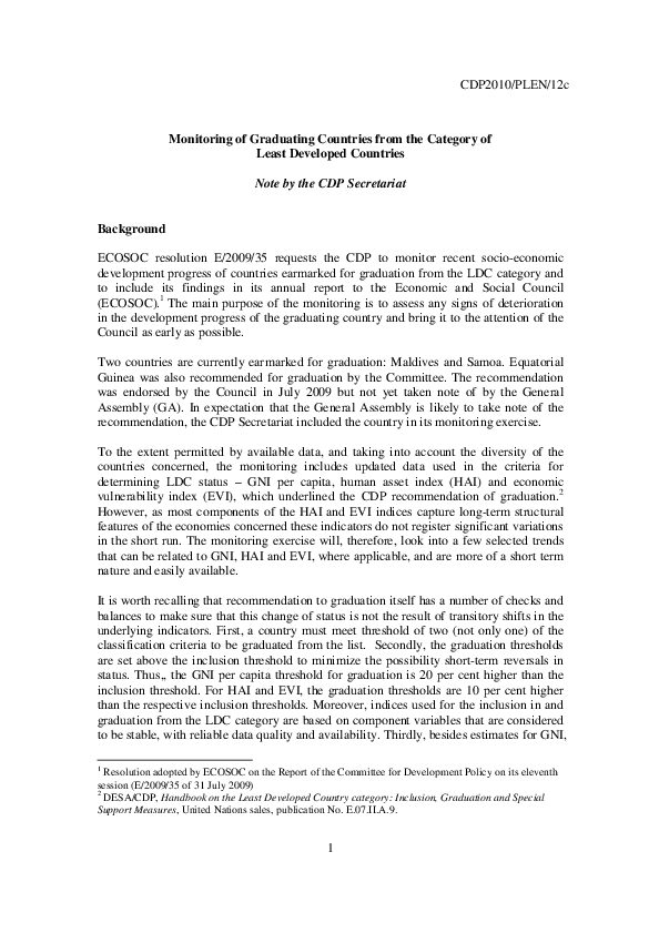 2010 Monitoring Reports
