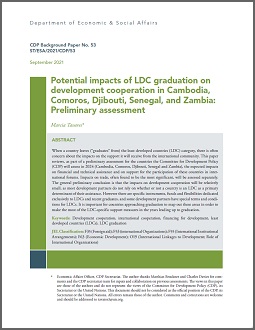 Potential impacts of LDC graduation on development cooperation in Cambodia, Comoros, Djibouti, Senegal, and Zambia: Preliminary assessment