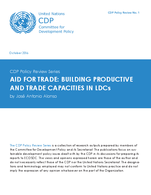 Aid for trade: building productive and trade capacities in LDCs