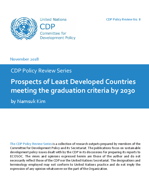 Prospects of Least Developed Countries meeting the graduation criteria by 2030