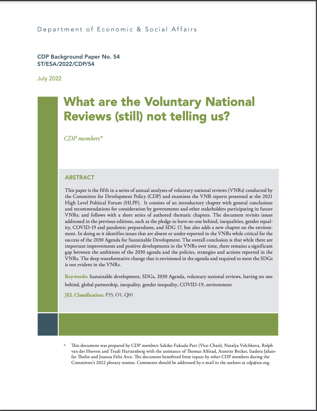 What are the Voluntary National Reviews (still) not telling us?