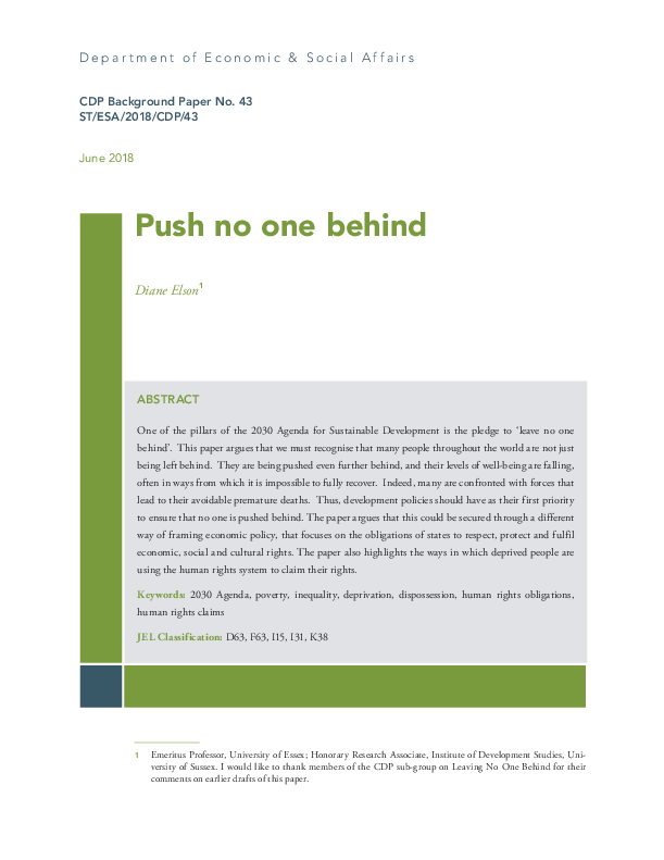 Push no one behind
