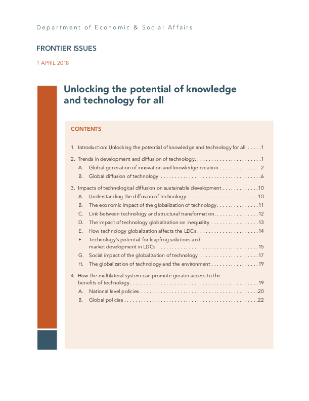 Frontier Issues: Unlocking the potential of knowledge and technology for all