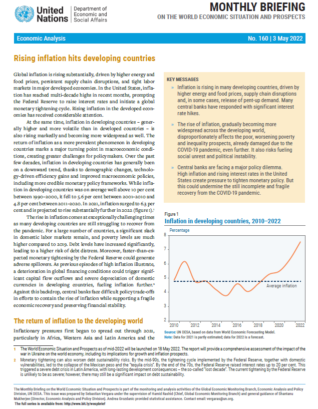 World Economic Situation and Prospects: May 2022 Briefing, No. 160