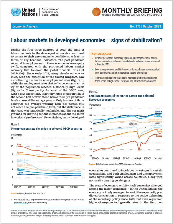 World Economic Situation and Prospects: October 2023 Briefing, No. 176