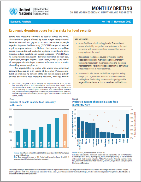 World Economic Situation and Prospects: November 2022 Briefing, No. 166