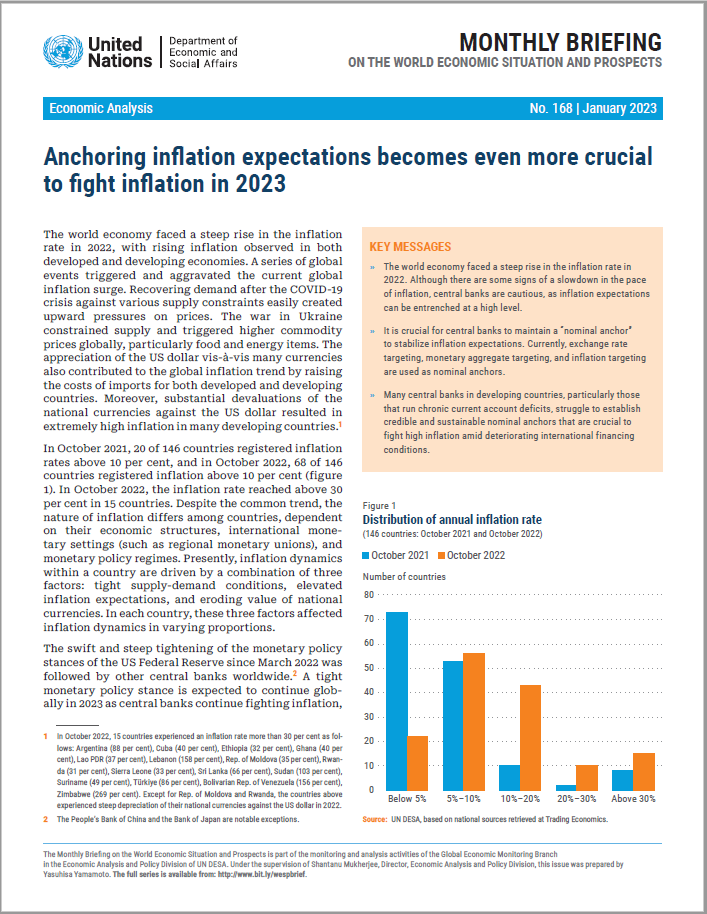 World Economic Situation and Prospects: January 2023 Briefing, No. 168