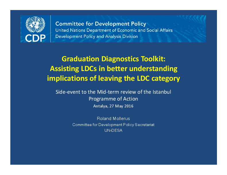 Improving knowledge, implementation and effectiveness for smooth transition from the LDC category