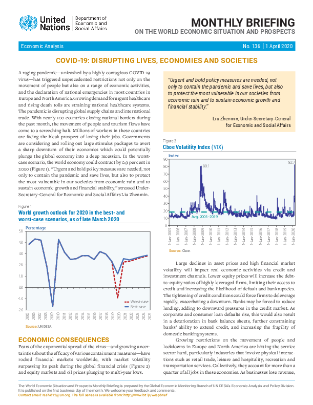 World Economic Situation And Prospects: April 2020 Briefing, No. 136