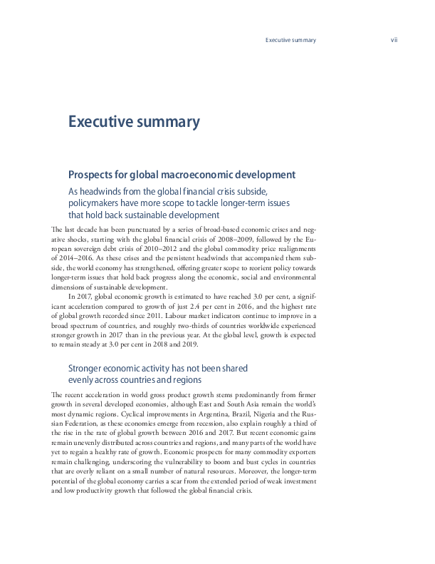World Economic Situation and Prospects 2018