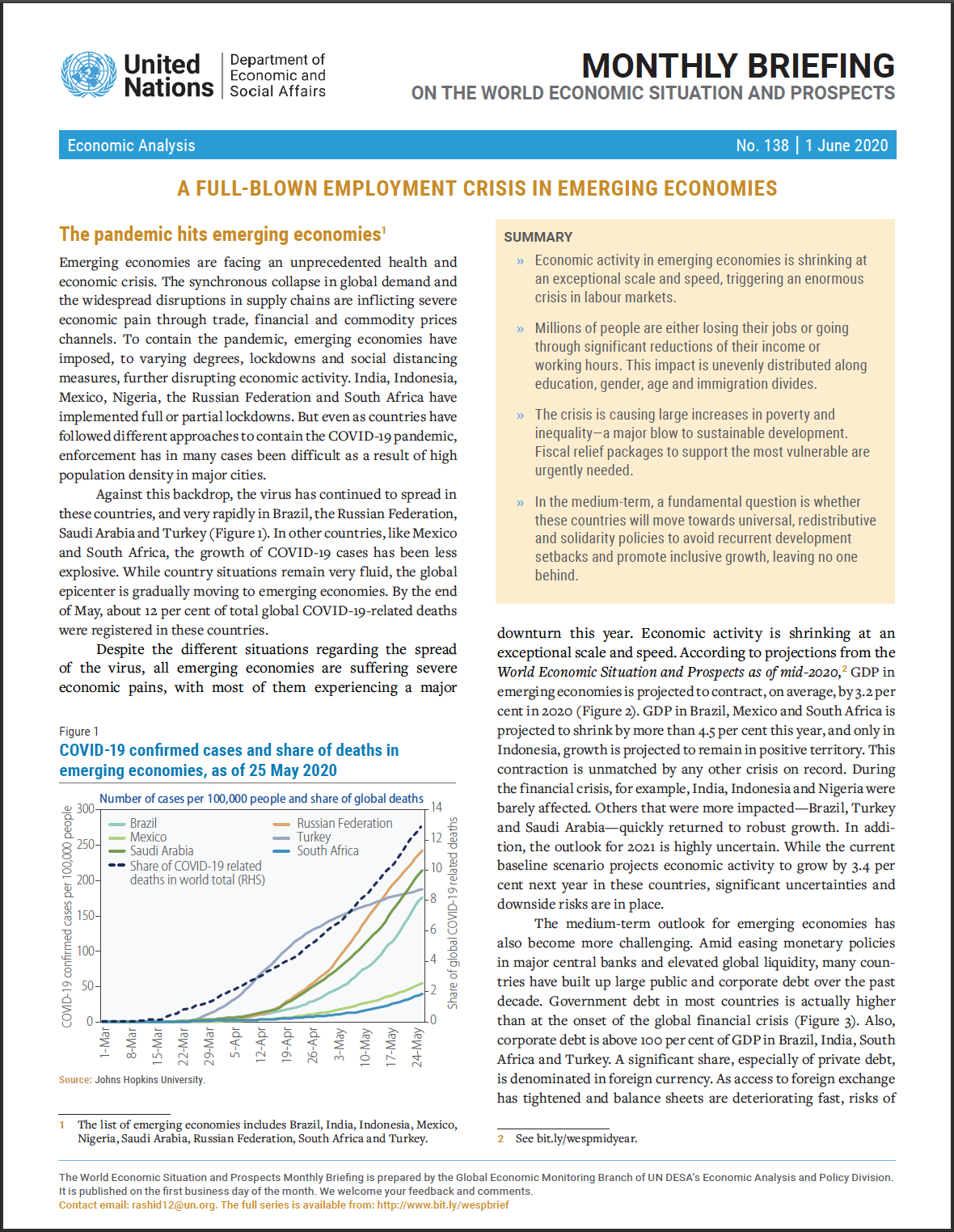 World Economic Situation And Prospects: June 2020 Briefing, No. 138