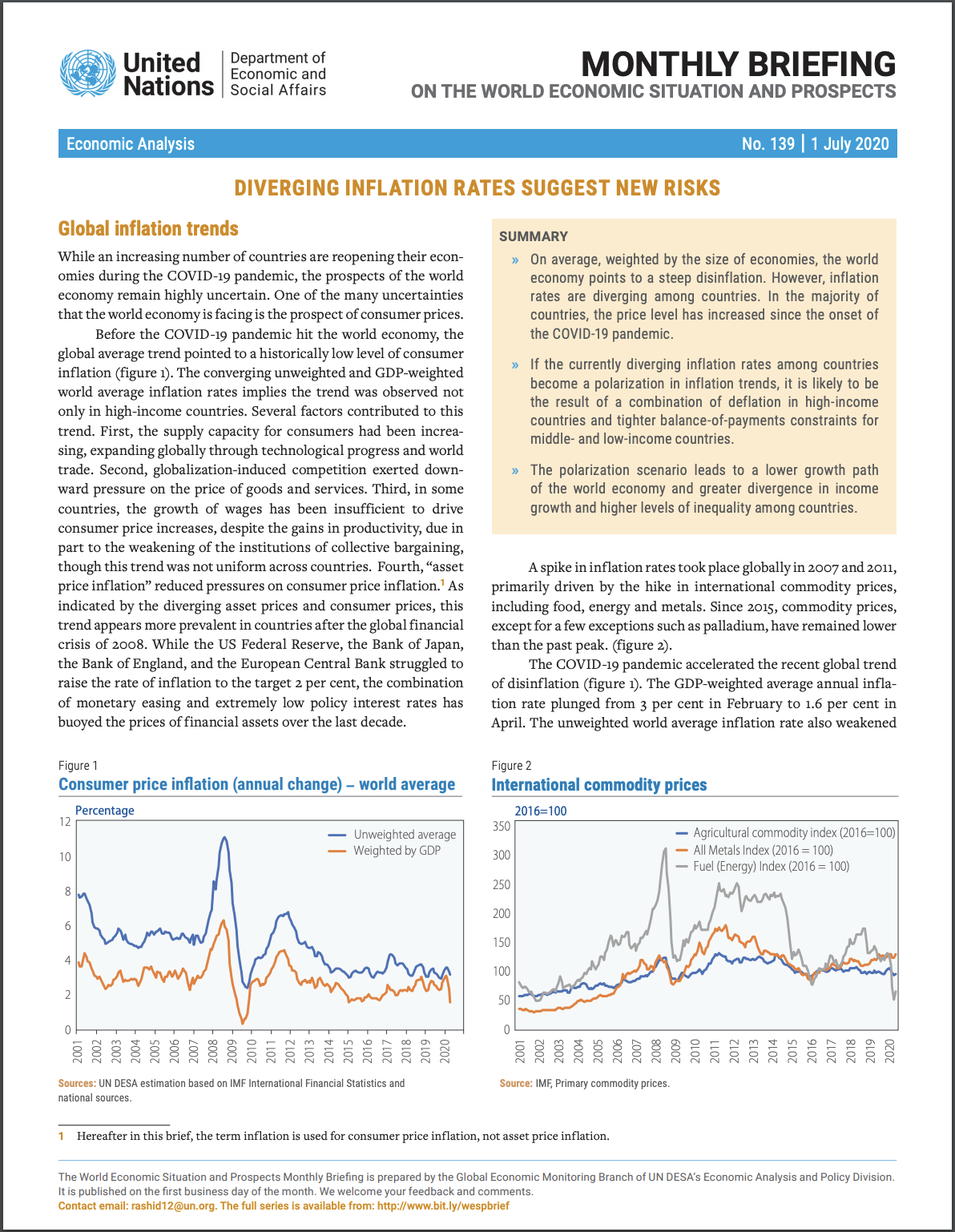 World Economic Situation And Prospects: July 2020 Briefing, No. 139