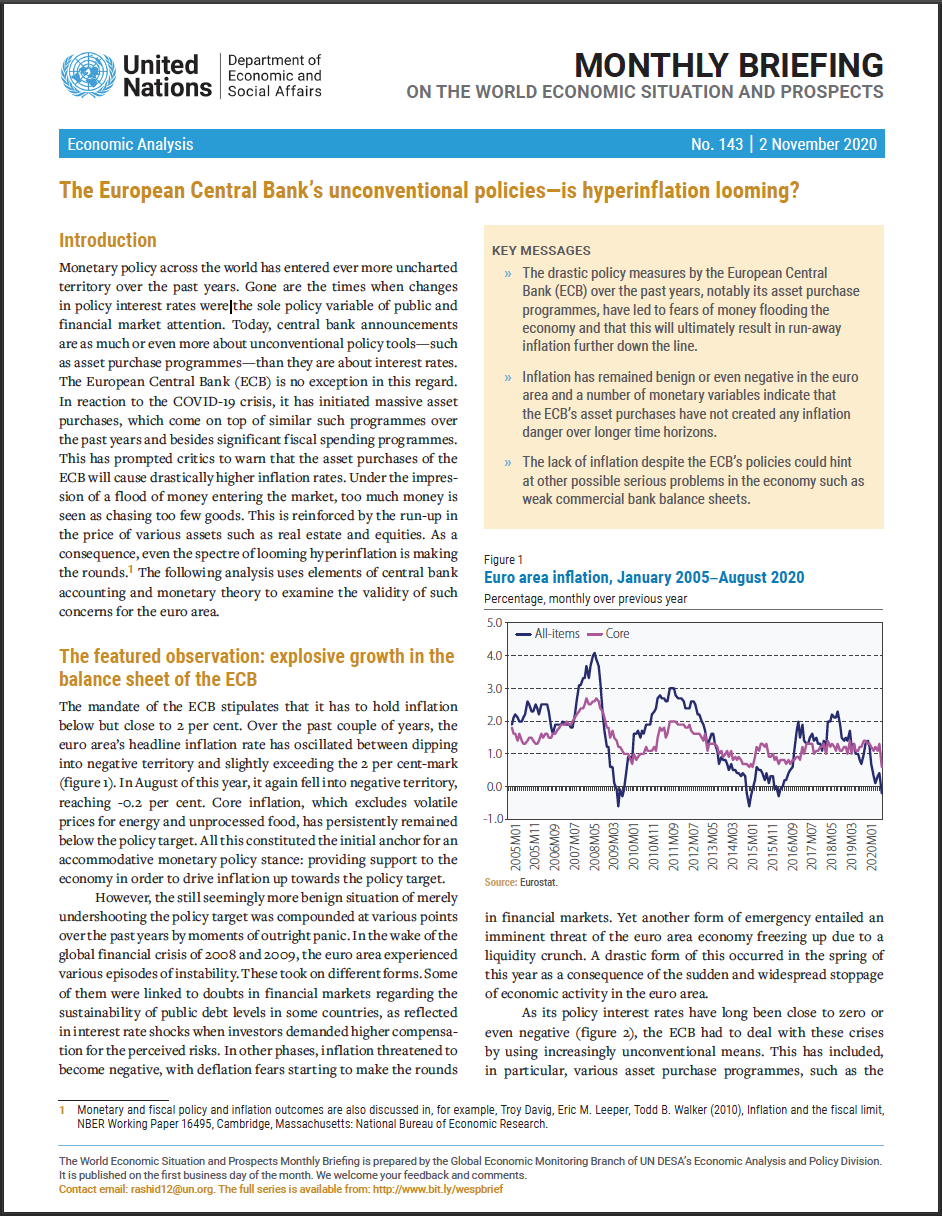 World Economic Situation And Prospects: November 2020 Briefing, No. 143
