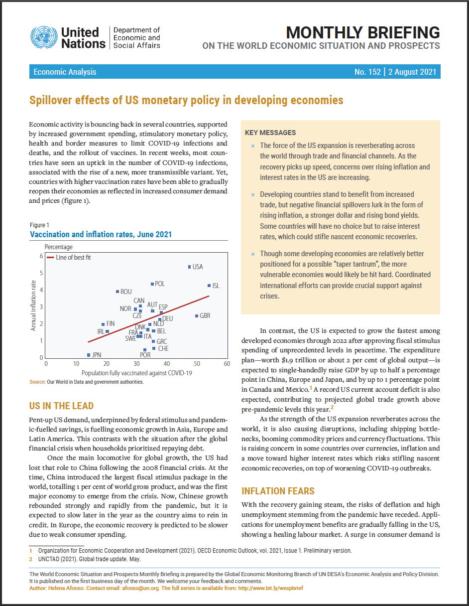 World Economic Situation And Prospects: August 2021 Briefing, No. 152