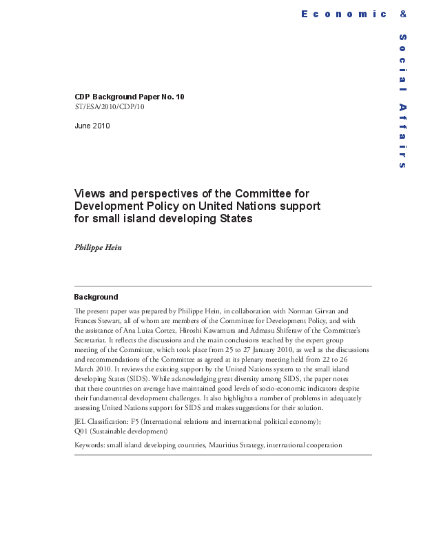 CDP Background Paper Series Archive