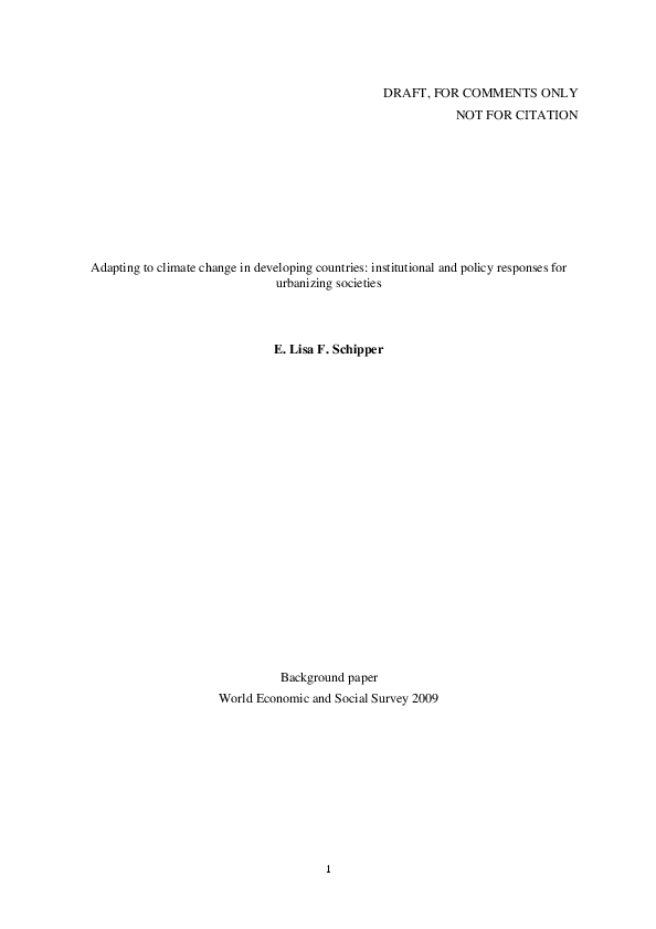 Publications used in the preparation of the World Economic and Social Survey 2009