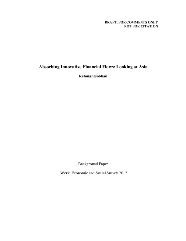 Publications used in the preparation of the World Economic and Social Survey 2012