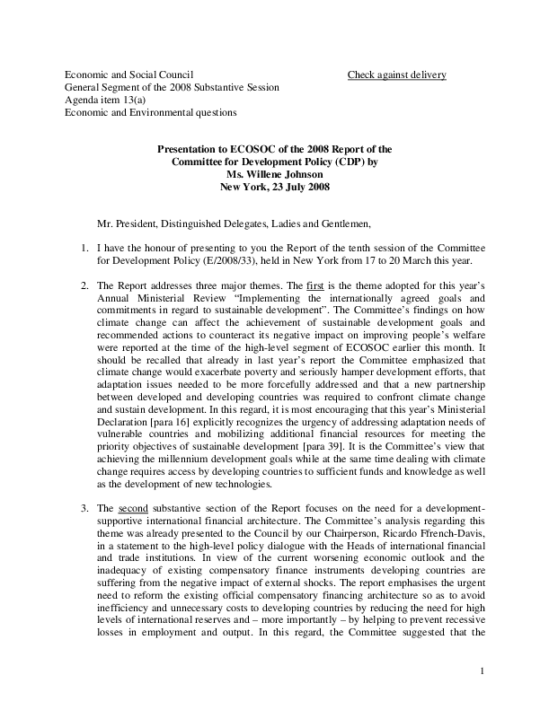 Monthly Briefing on the World Economic Situation and Prospects, No. 11