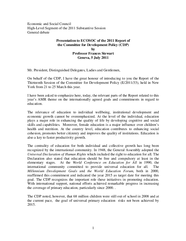 CDP Statements 2011