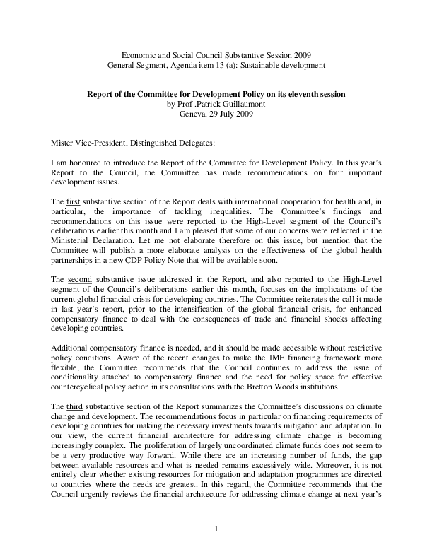 CDP Statements 2009