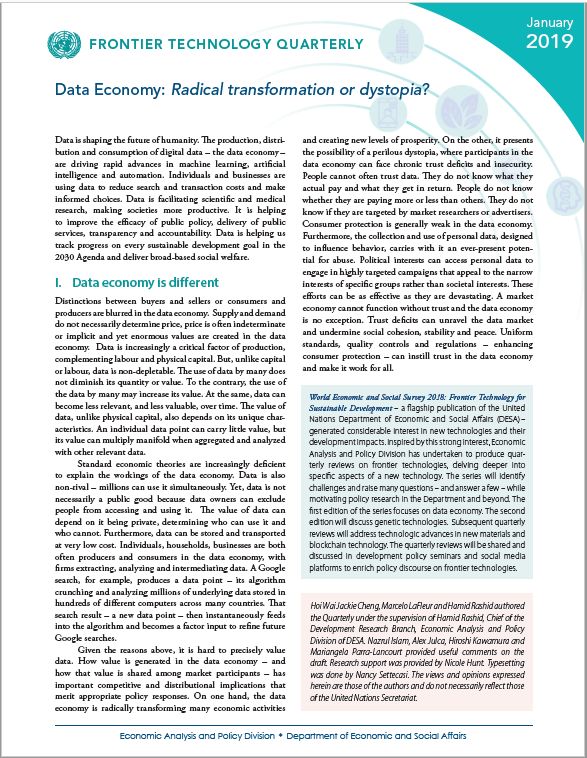 Frontier Technology Quarterly: Data Economy: Radical transformation or dystopia?