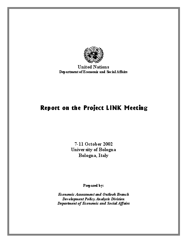 Project LINK Meeting Document 2002