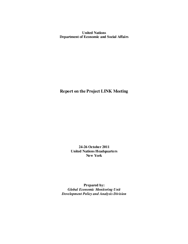 Project LINK Meeting Document 2011