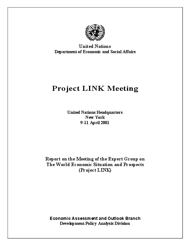 Project LINK Meeting Document 2001