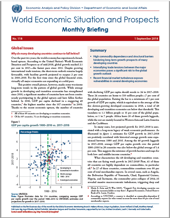 World Economic Situation And Prospects: September 2018 Briefing, No. 118