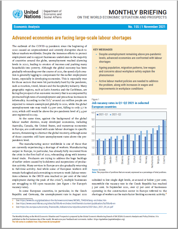 World Economic Situation And Prospects: November 2021 Briefing, No. 155