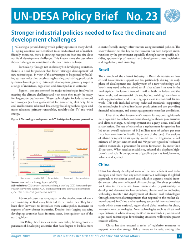 UN/DESA Policy Brief, No. 23