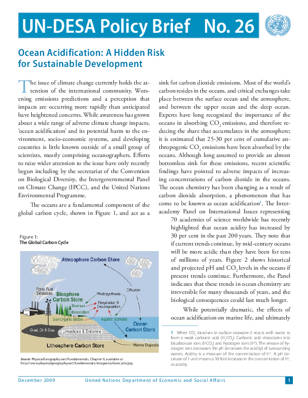 UN/DESA Policy Brief, No. 26