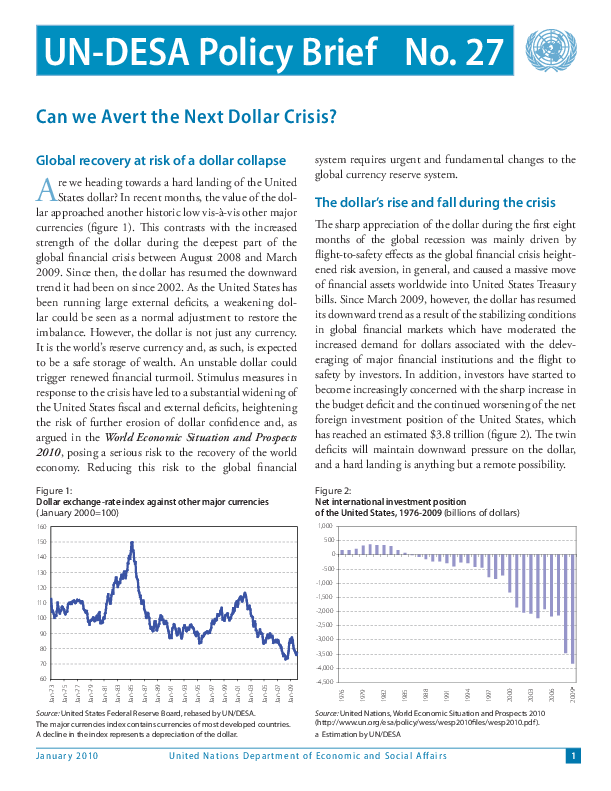UN/DESA Policy Brief, No. 27