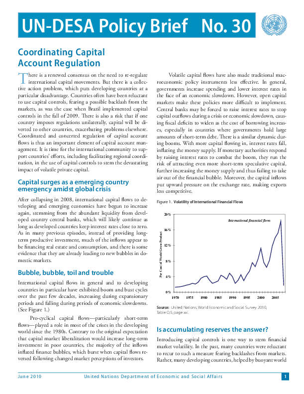 UN/DESA Policy Brief, No. 30